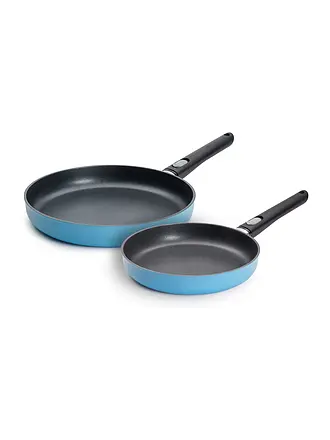 WOLL | Flachpfannen Set 2tlg. 24/28cm ECOLUR Himmelblau | 